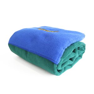 Dog drying towel green and blue_main
